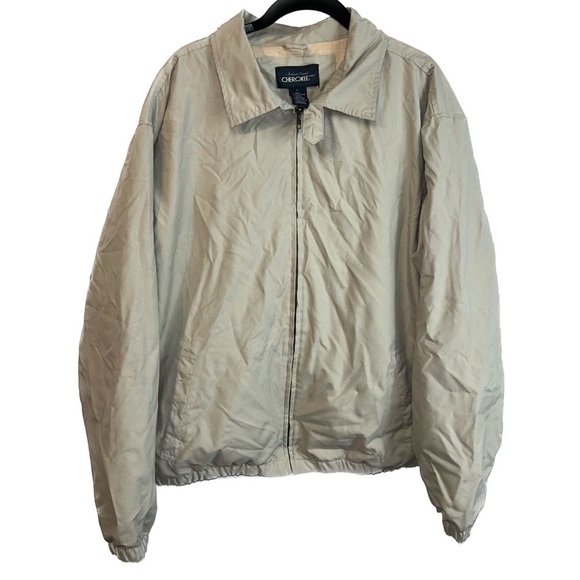Cherokee Jacket Harrington Windbreaker Lining Long Sleeve Full Zip Collared Top - Picture 1 of 11